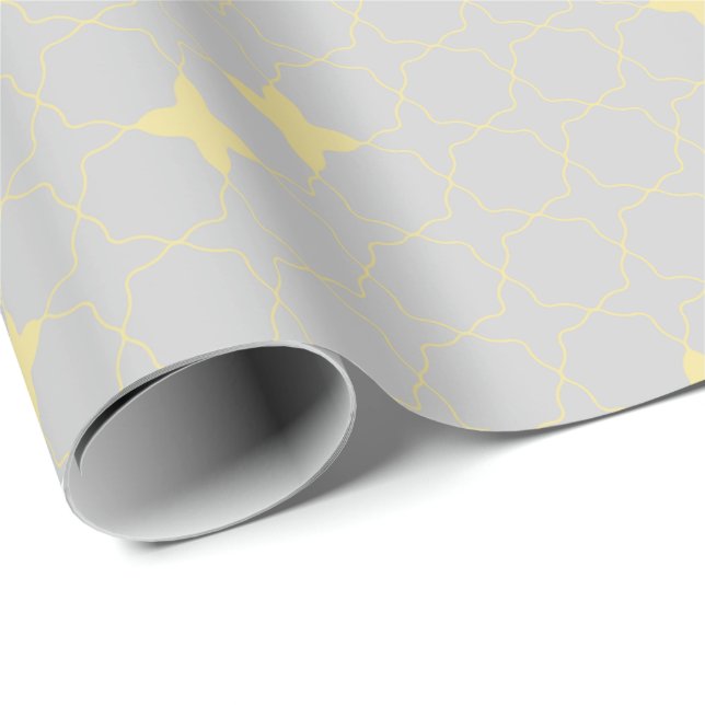 Papel De Presente Padrão Geométrico Quadri foliado (Ponta do rolo)
