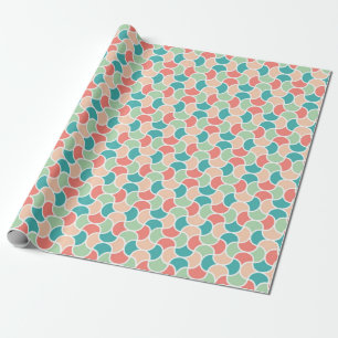 Papel De Presente Padrão Geométrico Retro Cativante
