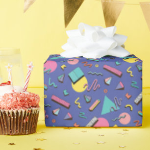 Papel De Presente Padrão Geométrico Retroativo