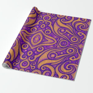Papel De Presente Padrão Geométrico Roxo Abstrato