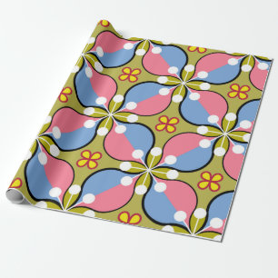 Papel De Presente Padrão geométrico sem costura com flores