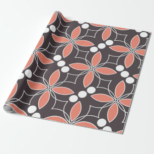Papel De Presente Padrão geométrico sem costura com flores. arte. 