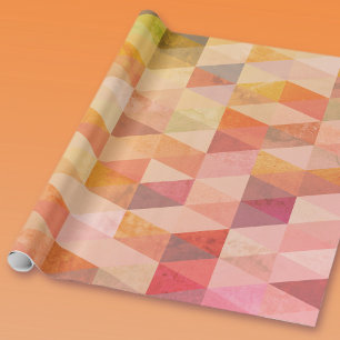 Papel De Presente Padrão Geométrico Triângulo Macio