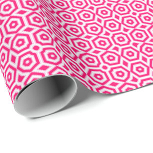 Papel De Presente padrão geométrico vermelho e branco