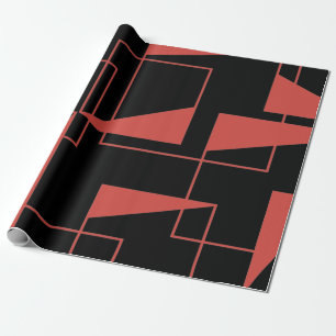 Papel De Presente Padrão geométrico vermelho, moderno, dinâmico e de