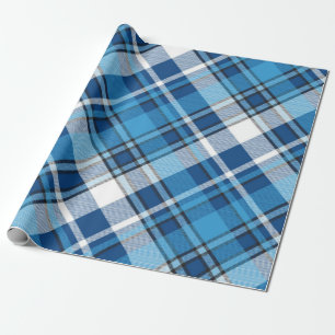 Papel De Presente Padrão Geométrico Vintage Trendy Blue