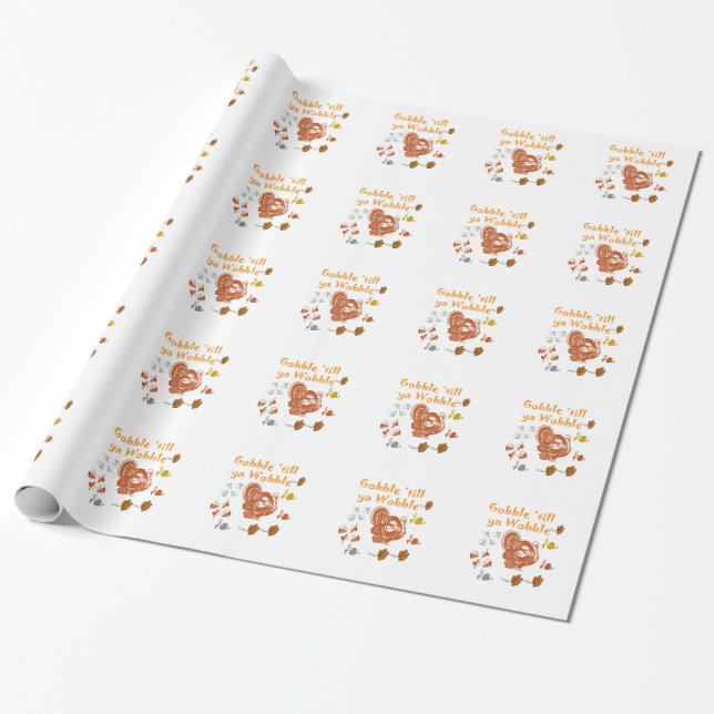 PAPEL DE PRESENTE PADRÃO GOBBLE TILL YA WOBBLE 2 (Desenrolado)