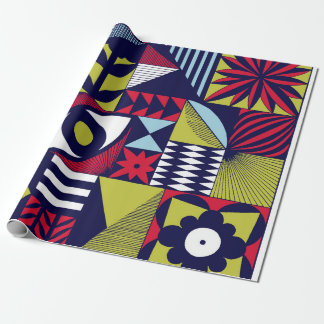 Papel De Presente Padrão gráfico escandinavo ou retrô. Ponteiro-