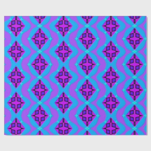 Papel De Presente Padrão gráfico neon (Aberto)