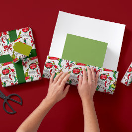 Papel De Presente Padrão Grinch Mal ou Bem Comportado