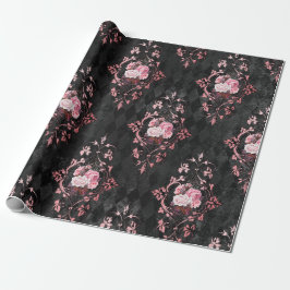 Papel De Presente Padrão Harlequim de Rosa Vintage Ornamentado
