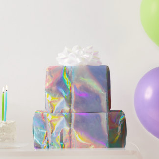 Papel De Presente Padrão Holográfico de Iridescência