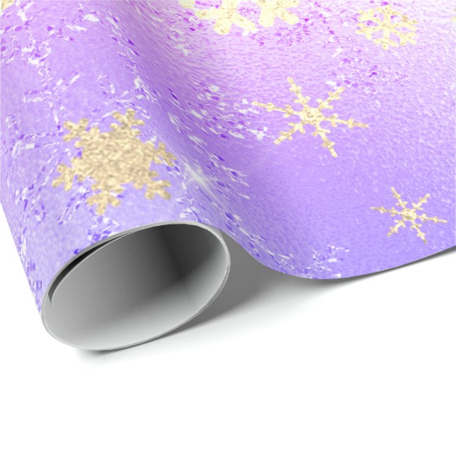 Papel De Presente Padrão Holográfico de Natal Elegante (Ponta do rolo)