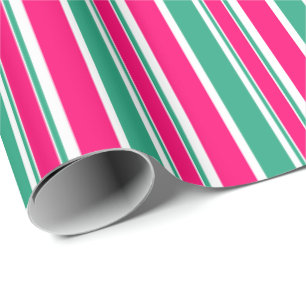 Papel De Presente Padrão horizontal listrado vermelho-verde