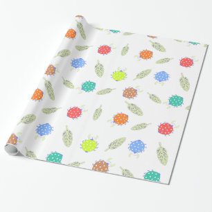 Papel De Presente Padrão ininterrupto de inseto bonito e engraçado