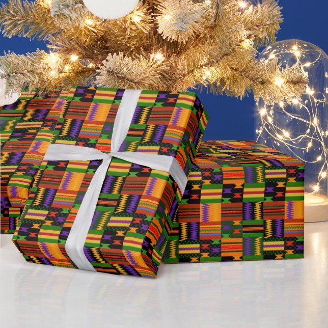Papel De Presente Padrão inspirado no Modern Kente (Feriados)