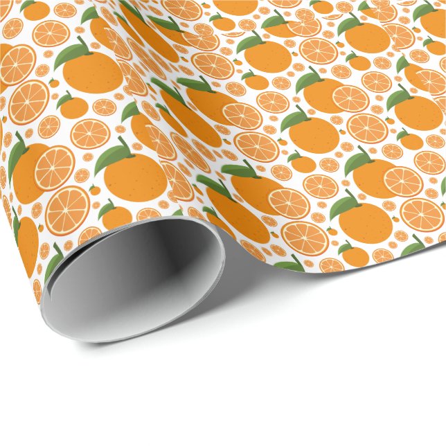 Papel De Presente Padrão Laranja (Ponta do rolo)
