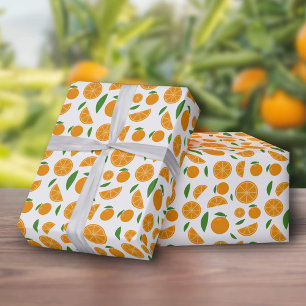 Papel De Presente Padrão Laranja