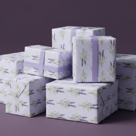 Papel De Presente Padrão Lavanda Vintage