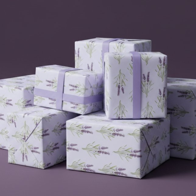 Papel De Presente Padrão Lavanda Vintage (Criador carregado)