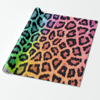 Papel De Presente Padrão-Leopardo Multicolor