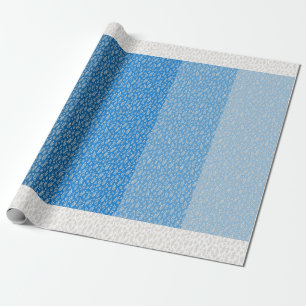 PAPEL DE PRESENTE PADRÃO LINDO DE FOLHA BOTÂNICA DE COR AZUL