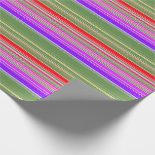 Papel De Presente Padrão Listrado Multicolorido