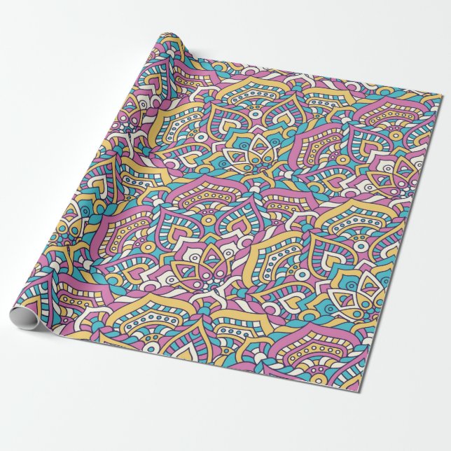 Papel De Presente Padrão Mandala (Desenrolado)
