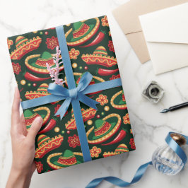 Papel De Presente Padrão Mexicano Cinco De Mayo