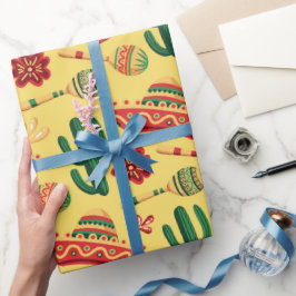 Papel De Presente Padrão Mexicano Cinco De Mayo