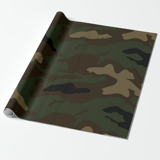 Papel De Presente padrão militar de camuflagem uniforme do exército  (Desenrolado)