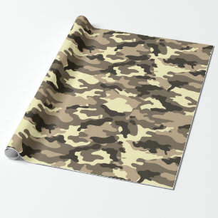 Papel De Presente Padrão militar Sepia Dusty Brown Camouflage Camo