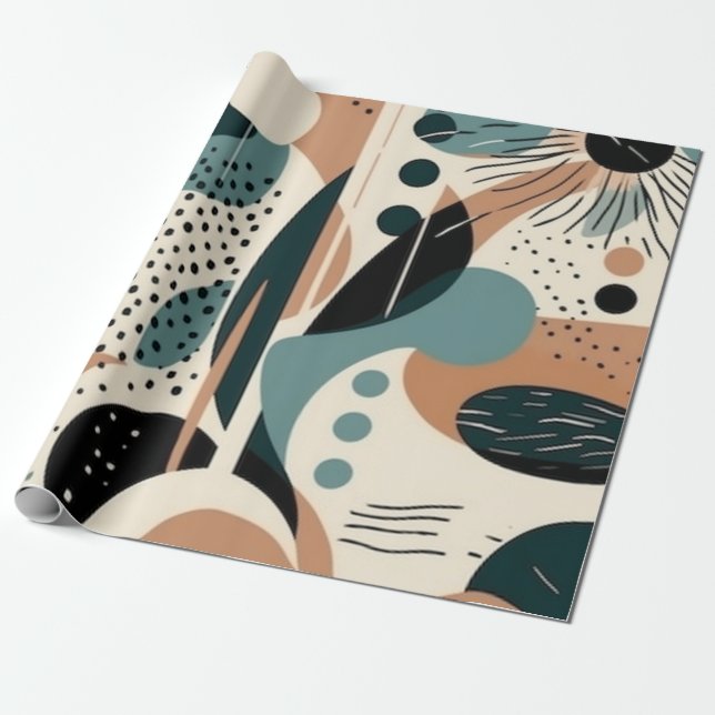 Papel De Presente Padrão mínimo de Abstrato sem costura - Geométrico (Desenrolado)
