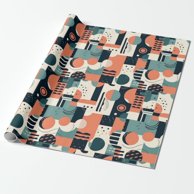 Papel De Presente Padrão mínimo de Abstrato sem costura - Geométrico (Desenrolado)
