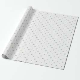 Papel De Presente Padrão Mínimo de Natal, Pinheiro Escandinavo