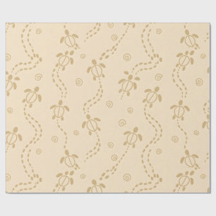 Papel De Presente Padrão Mínimo de Trilha de Tartaruga