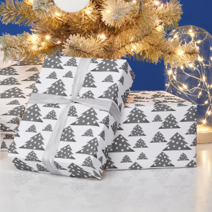 Papel De Presente Padrão Moderno de Árvore de Natal Feriado