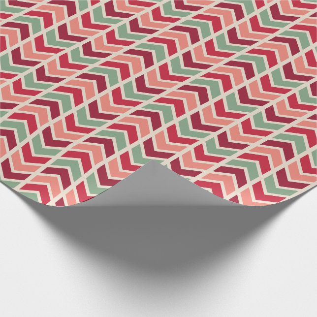 Papel De Presente Padrão Moderno de Chevron de Natal (Ponta)
