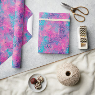 Papel De Presente Padrão moderno de espiral de Abstrato a rosa, roxo