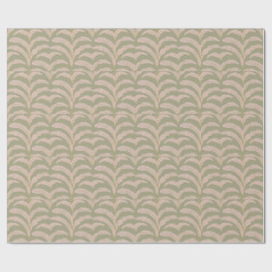 Papel De Presente Padrão Moderno de Folha de Palmeira Tropical Sage