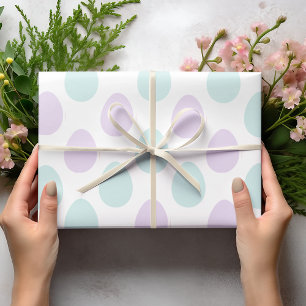 Papel De Presente Padrão Moderno de Ovos de Mint e Pastel Púrpura   