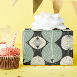 Papel De Presente Padrão Moderno Geométrico da Idade Atômica Retroat