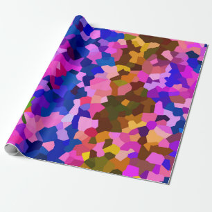 Papel De Presente Padrão Mosaico Vibrante Cristalino de abstrato