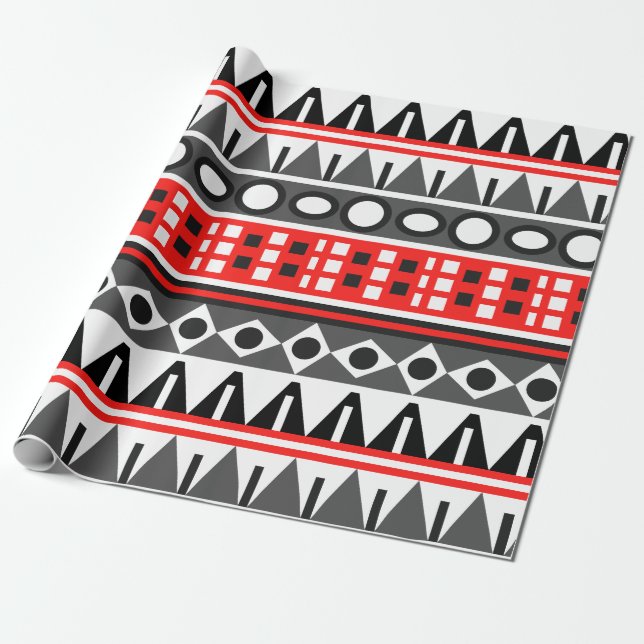 Papel De Presente padrão nativo asteca (Desenrolado)