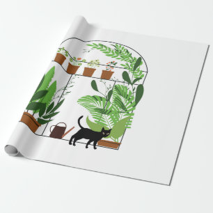 Papel De Presente Padrão natural, estufa, jardinagem. Cerca, escoam