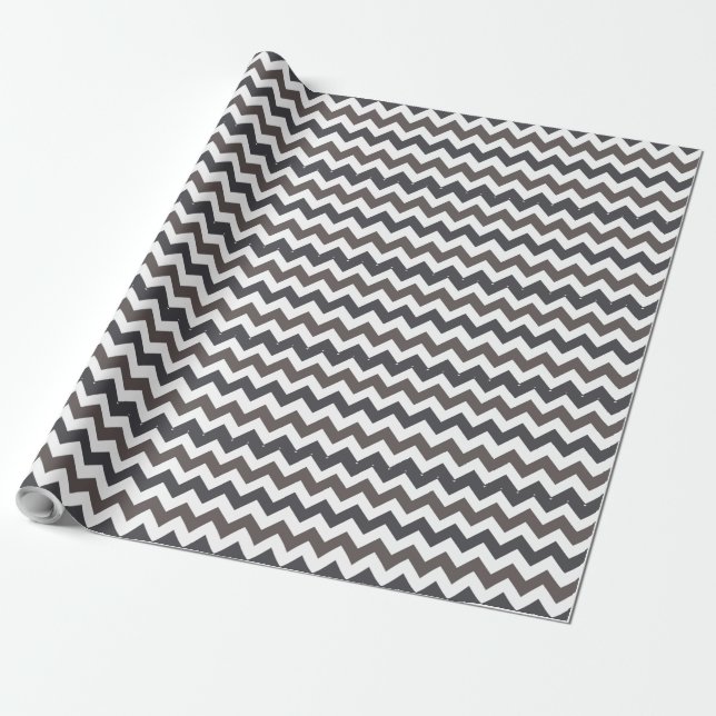 Papel De Presente Padrão Negra Do Fígado Da cinza Chevron Zigzap (Desenrolado)