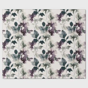 Papel De Presente padrão orgânico pictórico botânico e floral