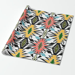 Papel De Presente Padrão ornamental africano tribal sem costura