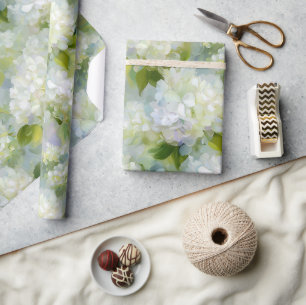 Papel De Presente Padrão Painterly Hydrangea