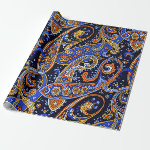 Papel De Presente Padrão Paisley Vintage, Desenho Floral Persa